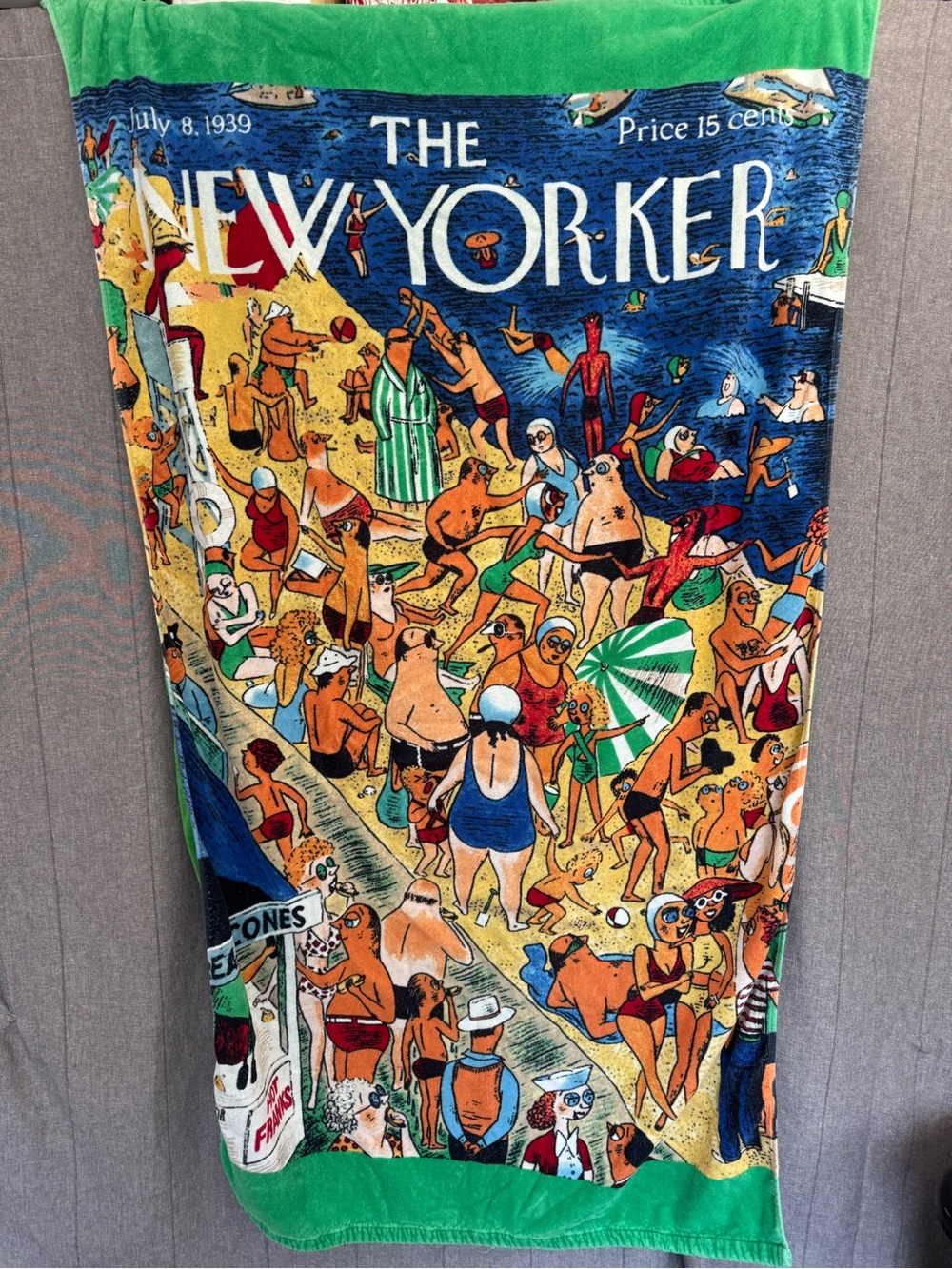 The New Yorker Beach Towel Coney Island Magazine Cover 1939 38"X68" Rare 2010